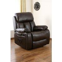 More4Homes Chester Bonded Leather Manual Recliner Chair with Heat & Massage in Brown