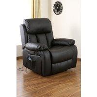 More4Homes Chester Bonded Leather Manual Recliner Chair with Heat & Massage in Black
