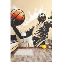 Graphic Basketball Player Wall Mural