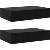 Berkfield Home Garden Furniture Covers 2 pcs 12 Eyelets 325x205x70 cm in Black | Size: 325 x 205 x 70 cm