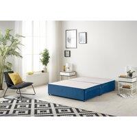 Somnior Universal Divan Bed Base with 2 Drawers Plush Velvet in Navy | Size: Super King