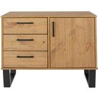 Core Products Texas Small Sideboard With 1 Door, 3 Drawers - H73.6cm x W90cm x D43cm in Light Brown