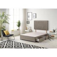 Somnior Platinum Divan Bed Base With 4 Drawers & Headboard Tweed in Brown | Size: Small Double