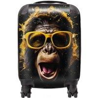 Warren Reed - Designer Splashart Monkey Face With Yellow Glasses Suitcase in Orange | Size: Medium