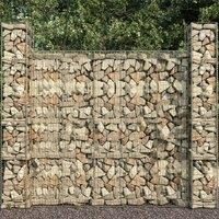Berkfield Home Gabion Wall with Cover Galvanised Steel 600x50x200 cm in Silver | Size: 600 x 50 x 200 cm