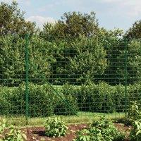 Berkfield Home Wire Mesh Fence with Flange Green 2x25 m