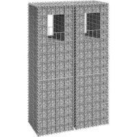 Gabion Basket Posts 2 pcs 40x40x140 cm Iron