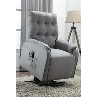 More4Homes Charlbury Fabric Single Motor Rise Recliner Electric Lift Chair in Grey