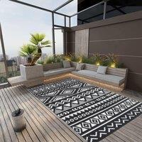 Outdoor Rug Black 190x290 cm PP