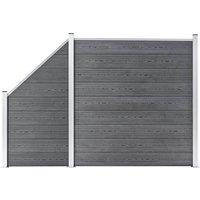 Berkfield Home WPC Fence Set 1 Square + 1 Slanted 273x186 cm Grey