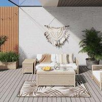 Outdoor Rug Brown and White 80x150 cm Reversible Design