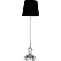 Orsina Black & Silver Table Lamp with UK Plug, Crystal Base & Diffusing Black Shade, Boutique Accent Lamp