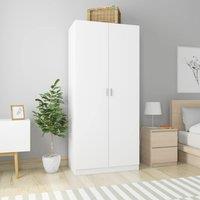 Berkfield Home Wardrobe White 90x52x200 cm Engineered Wood | Size: 90 x 52 x 200 cm