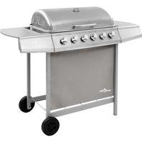 Berkfield Home Gas BBQ Grill with 6 Burners Silver (FR/BE/IT/UK/NL only)