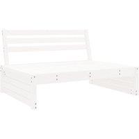 Berkfield Home Garden Middle Sofa White 120x80 cm Solid Wood Pine