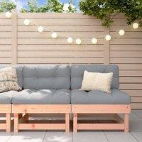 Middle Sofas with Cushions 2 pcs Solid Wood Douglas