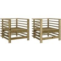 Berkfield Home Garden Chairs 2 pcs Impregnated Wood Pine in Brown