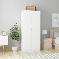 Berkfield Home Wardrobe White 80x52x180 cm Engineered Wood | Size: 80 x 52 x 180 cm