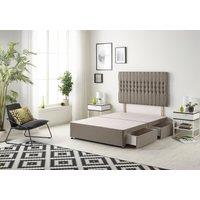 Somnior Galaxy Divan Bed Base With 4 Drawers & Headboard Tweed in Brown | Size: Double