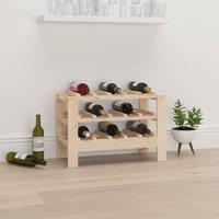 Berkfield Home Wine Rack 61.5x30x42 cm Solid Wood Pine in Brown