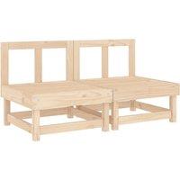 Garden Middle Sofas 2 pcs Solid Wood Pine