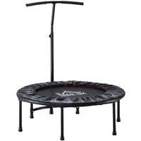 HOMCOM 40 Trampoline Rebounder Workout Adjustable Handle Adult Jumper Fitness in Black