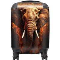 Warren Reed - Designer Splashart Elephant & fire Suitcase in Orange | Size: Large