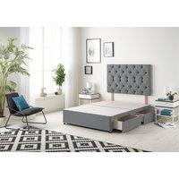 Somnior Premier Divan Bed Base With 4 Drawers & Headboard Plush in Charcoal | Size: Double