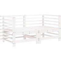 Garden Corner Sofas 2 pcs White Solid Wood Pine