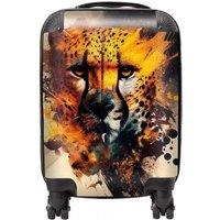 Warren Reed - Designer Cheetah Face Splashart Suitcase in Yellow | Size: Large
