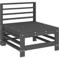 Berkfield Home Garden Middle Sofa Grey Solid Wood Pine