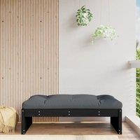 Berkfield Home Garden Footstool Black 120x80 cm Solid Wood Pine