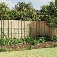 Berkfield Home Wire Mesh Fence with Flange Green 0.8x25 m