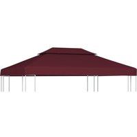 2-Tier Gazebo Top Cover 310 g/m 4x3 m Bordeaux