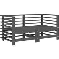 Garden Corner Sofas 2 pcs Grey Solid Wood Pine