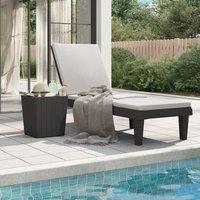Berkfield Home Sun Lounger Black 155x58x83 cm Polypropylene | Size: 155 x 58 x 83 cm