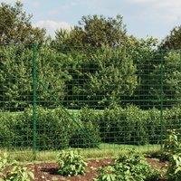 Berkfield Home Wire Mesh Fence with Spike Anchors Green 2.2x25 m