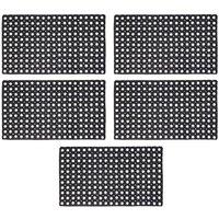 JVL Contract Rondo Rubber Ring Scraper Doormat, 50x100 cm, Pack of 5 in Black | Size: 50 cm x 100 cm