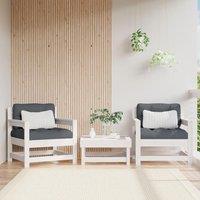 Berkfield Home Garden Chairs with Cushions 2 pcs White Solid Wood Pine