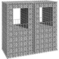 Berkfield Home Gabion Basket Posts 2 pcs 50x50x100 cm Iron in Silver | Size: 50 x 50 x 100 cm