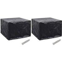 Berkfield Home Garden Furniture Covers 2 pcs 8 Eyelets 122x112x98 cm in Black | Size: 122 x 112 x 98 cm