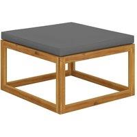 Berkfield Home Footrest with Dark Grey Cushion Solid Wood Acacia