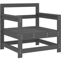 Berkfield Home Garden Chairs 2 pcs Grey Solid Wood Pine