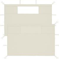 Berkfield Home Gazebo Sidewalls with Windows 2 pcs Cream in Beige