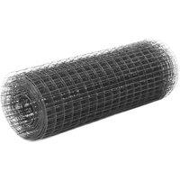 Berkfield Home Chicken Wire Fence Steel with PVC Coating 25x0.5 m Grey