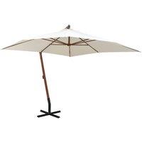Berkfield Home Hanging Parasol 300x300 cm Wooden Pole White
