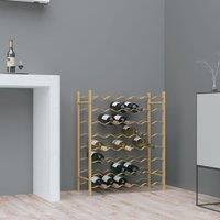 Berkfield Home Wine Rack for 48 Bottles Gold Metal