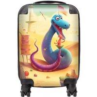 Warren Reed - Designer Snake On A Beach Holiday Suitcase in Yellow | Size: Large