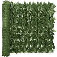 Berkfield Home Balcony Screen with Dark Green Leaves 500x75 cm