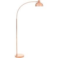 Orsina Copper Floor Lamp With Curved Stem, Arched Floor Lamp With Marble Base, Statement Copper Standing Lamp in Gold